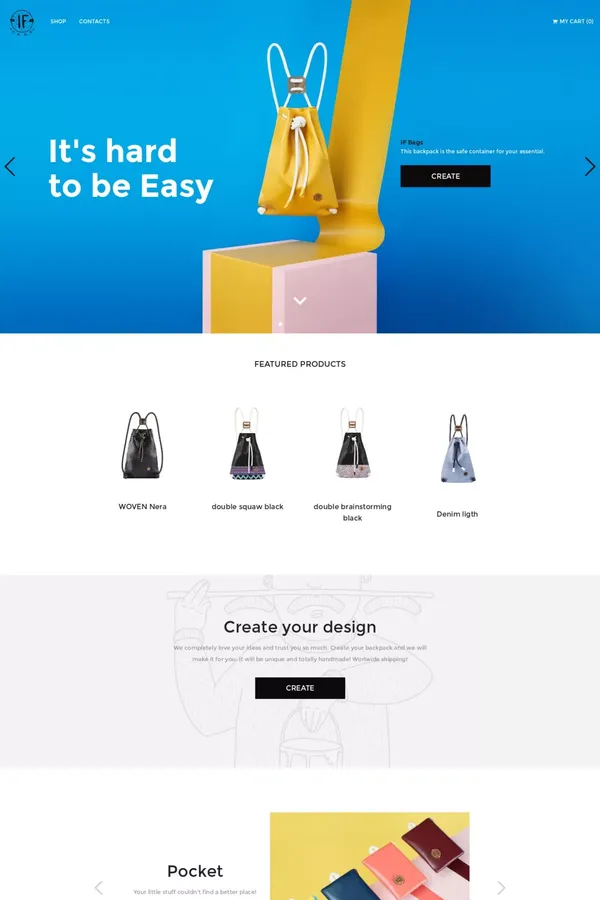 IF Bags - Landing design inspiration