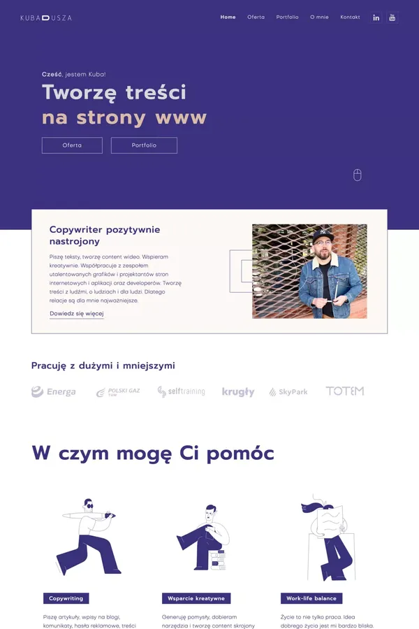 Kuba Dusza - Portfolio design inspiration