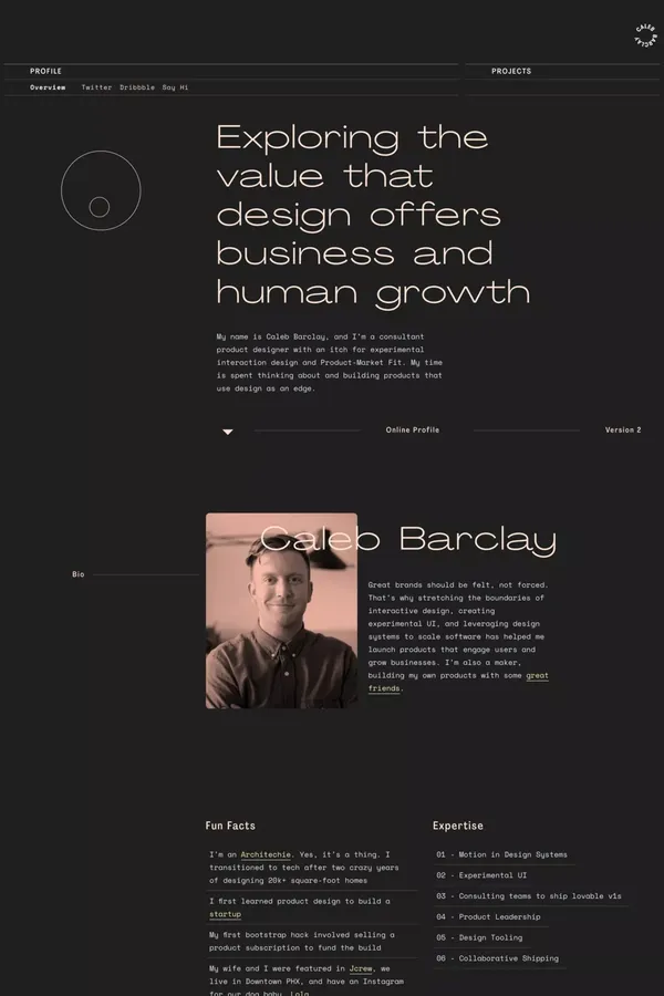 Caleb Barclay - Product Designer - Portfolio design inspiration
