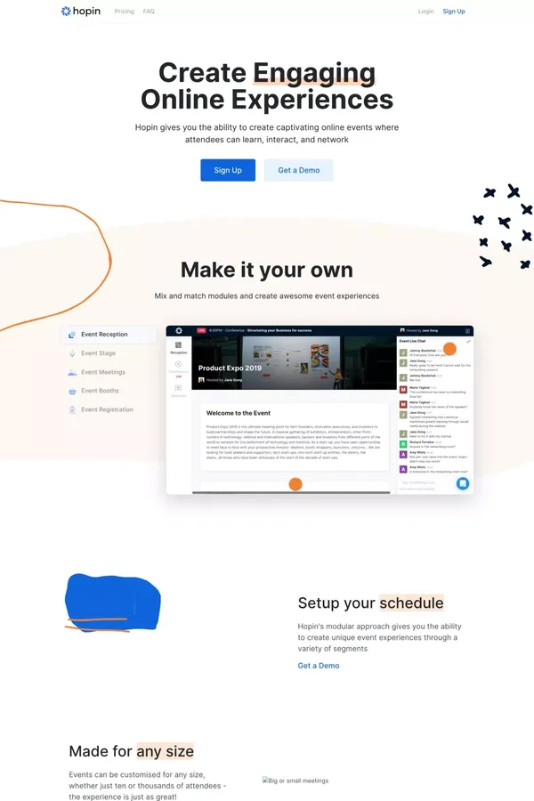 Online Events Platform | Hopin - Landing design inspiration
