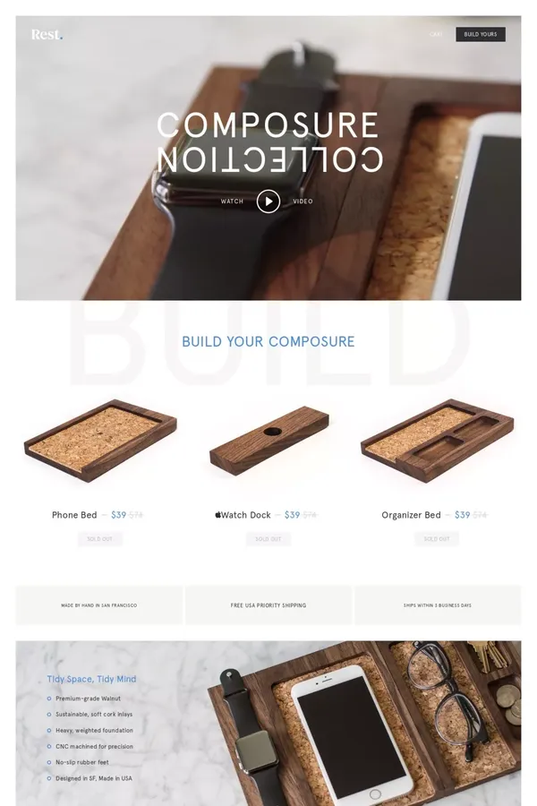 Composure Collection by Rest - Landing design inspiration