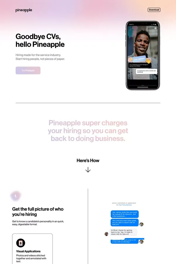 Pineapple - Jobs with more personality - website design inspiration