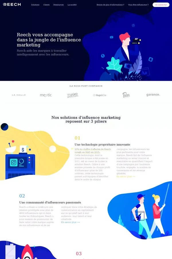 Reech - Solution innovante d'influence marketing - Landing design inspiration