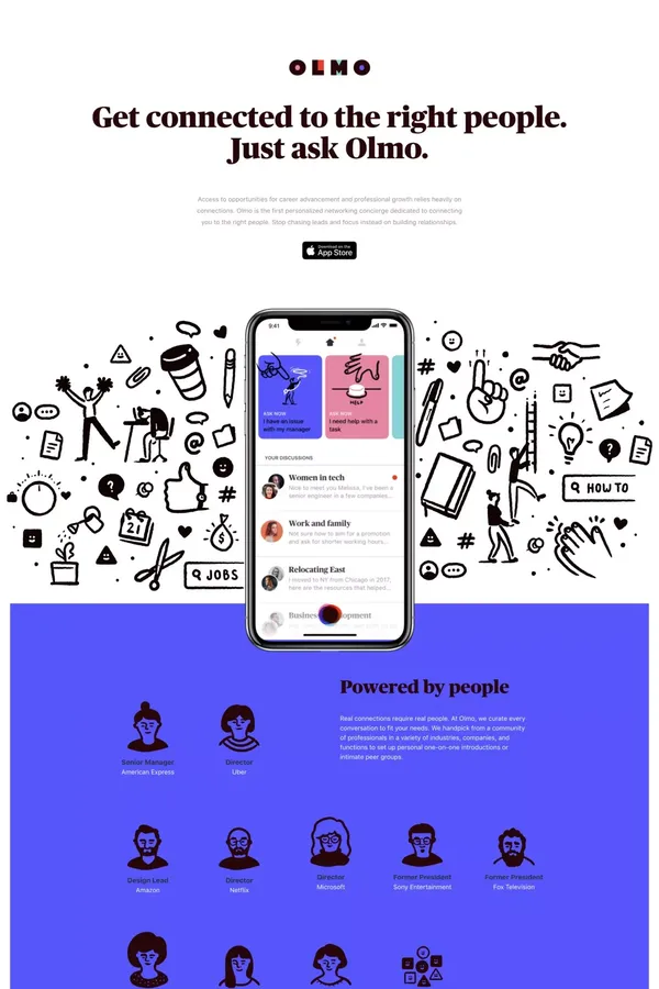 Olmo - Landing design inspiration