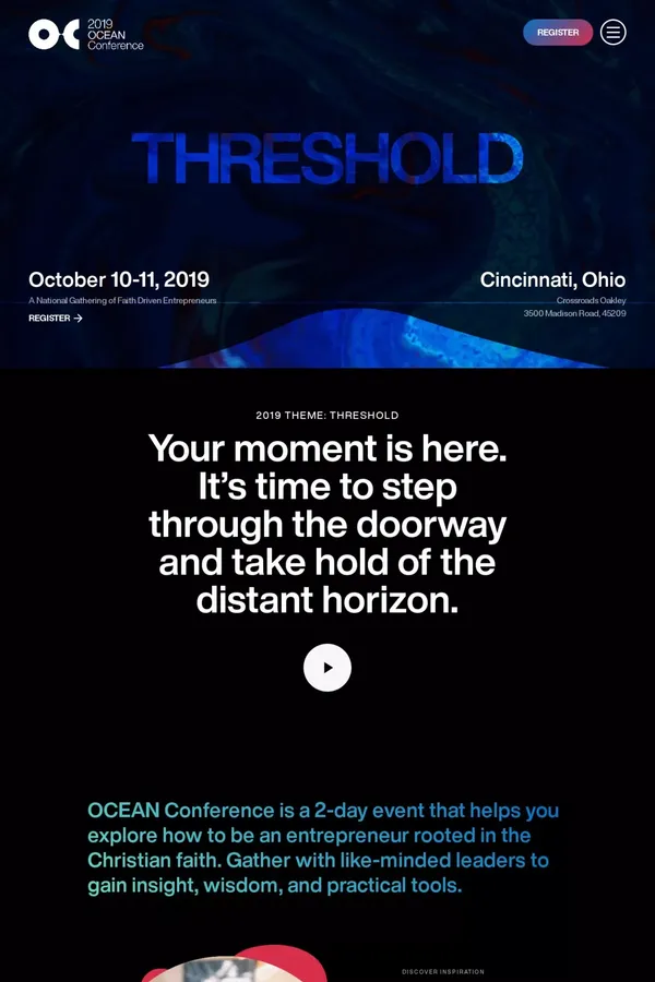 Ocean Conference 2019 | Threshold - website design inspiration