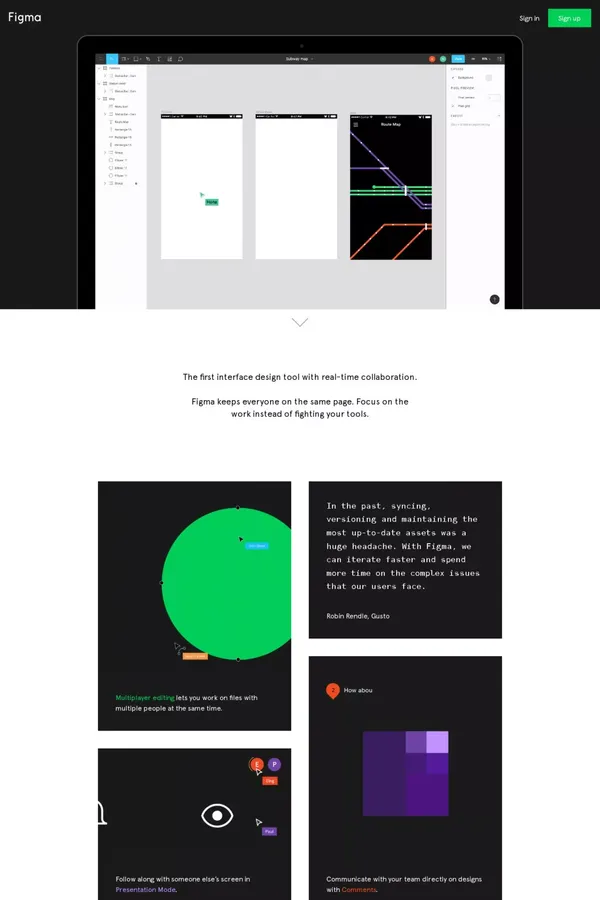 Figma: the collaborative interface design tool. - Landing design inspiration