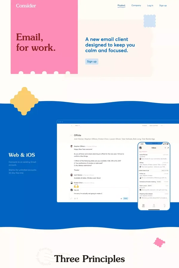 Consider - Landing design inspiration