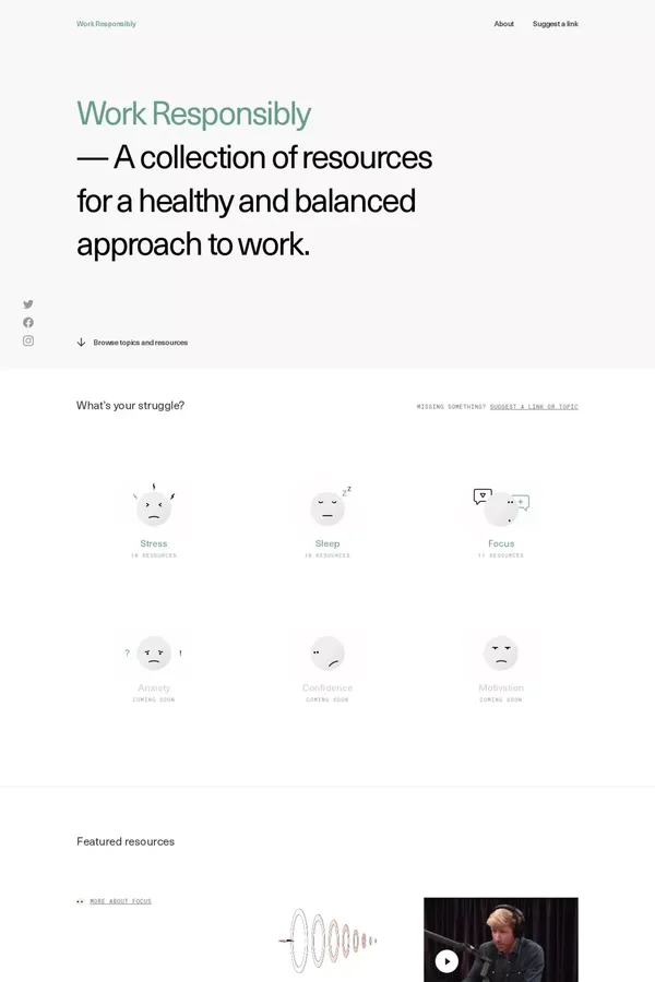 Work Responsibly - Other design inspiration