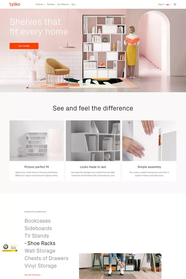 Tylko: The Perfect Shelf for Your Home - Landing design inspiration