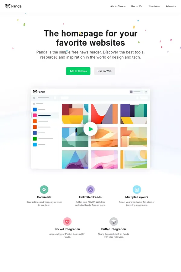 Panda — The homepage for your favorite websites - Landing design inspiration