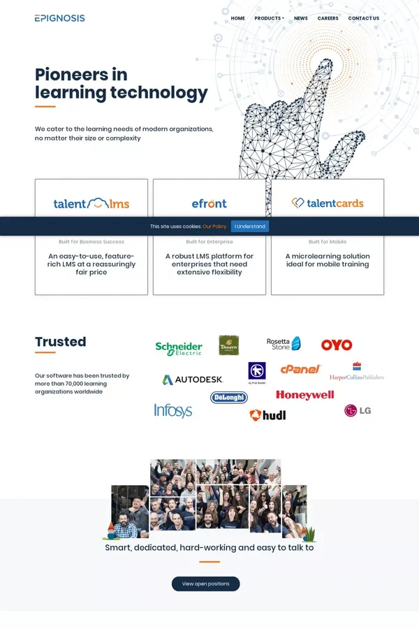 Epignosis - Pioneers in learning technology - website design inspiration