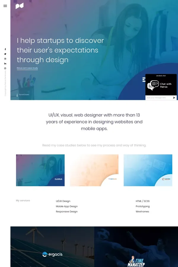 Petros Dimitriadis - UI User Interface Designer - UX User experience consultant - Mobile apps - Greek - Freelancer - website design inspiration