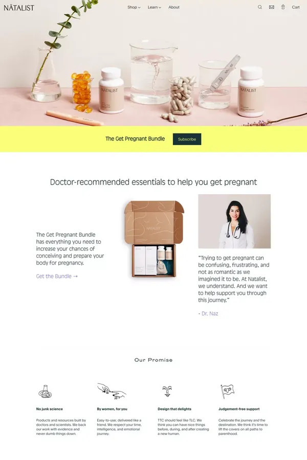 Natalist - Ecommerce design inspiration