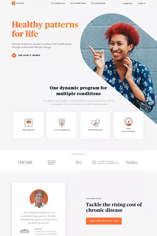 Digital Therapeutics for Chronic Disease | Omada Health - Landing design inspiration