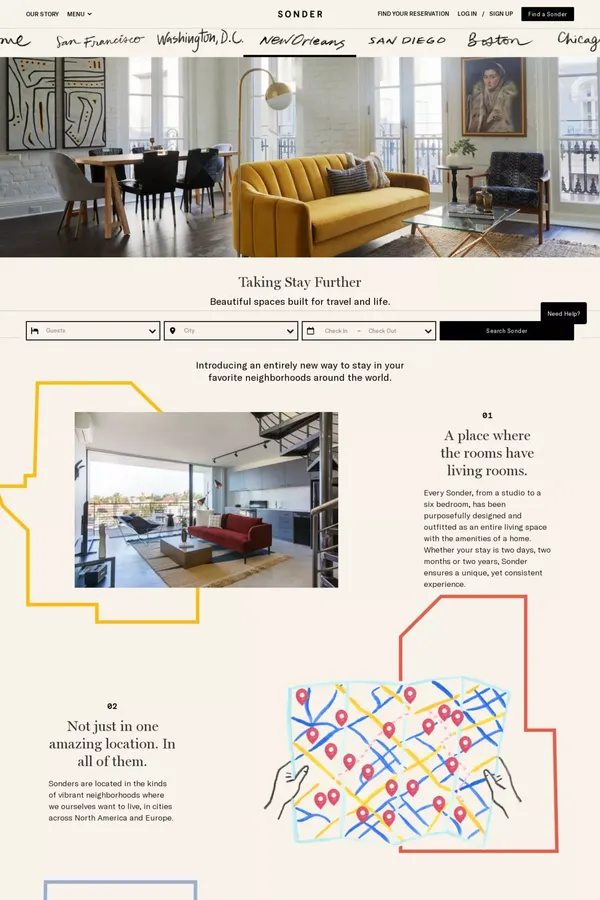 Sonder | Taking Stay Further. - Landing design inspiration