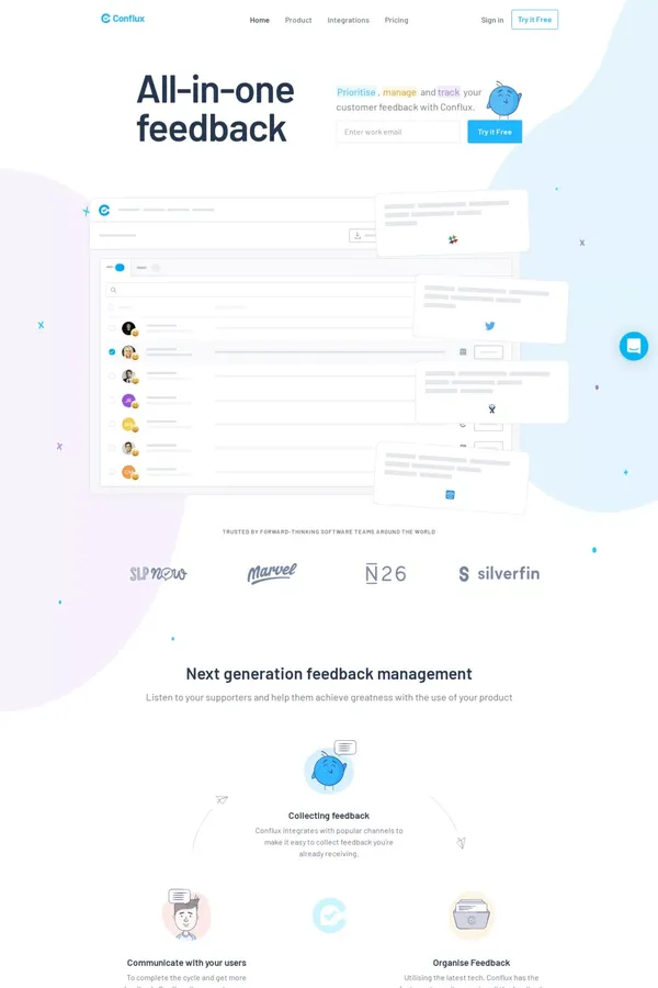 Feedback management is the epicenter of success | Conflux - website design inspiration