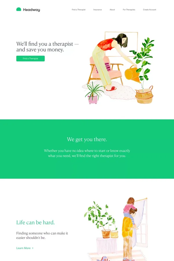 Headway - Landing design inspiration
