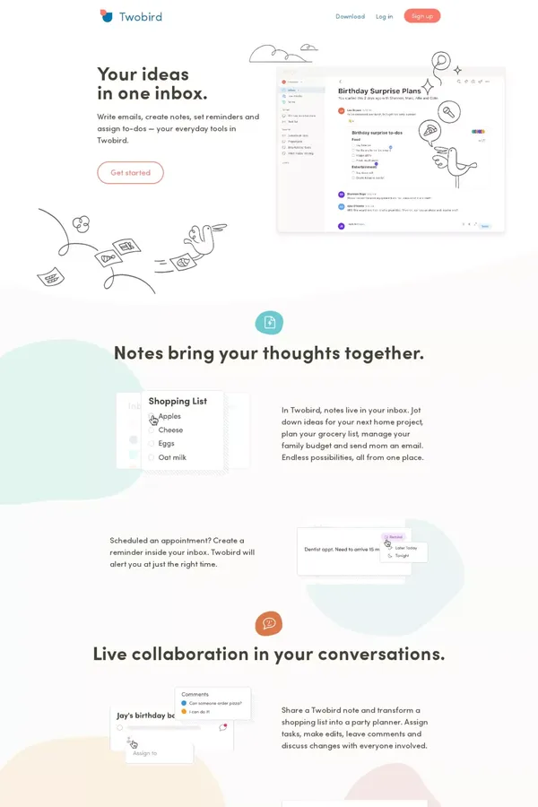 Twobird - Landing design inspiration