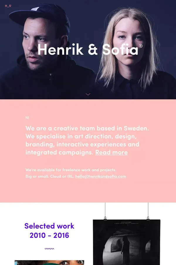 Henrik & Sofia - Portfolio design inspiration