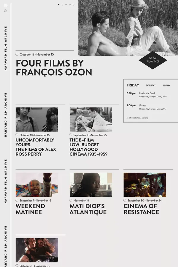 Harvard Film Archive - Other design inspiration