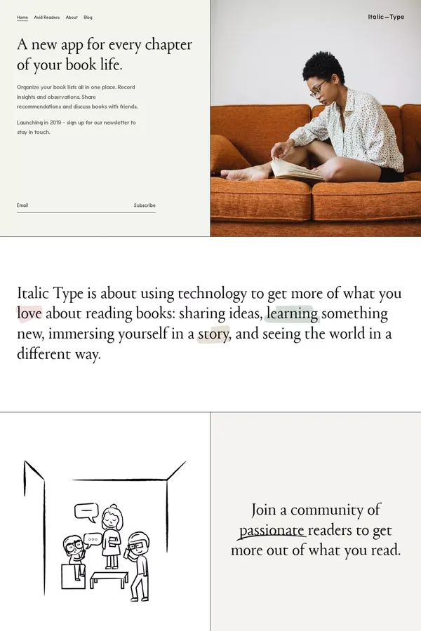 Italic Type - Landing design inspiration