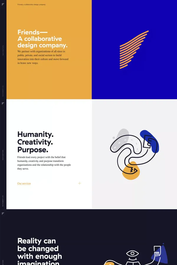 About Friends · A collaborative design company. - Portfolio design inspiration