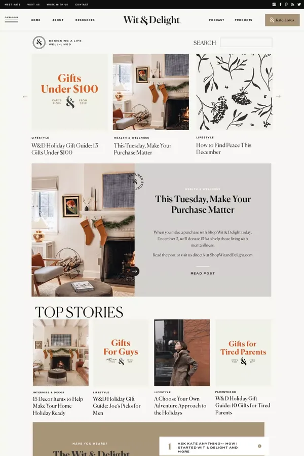 Blog - Wit & Delight | Designing a Life Well-Lived - Blog design inspiration