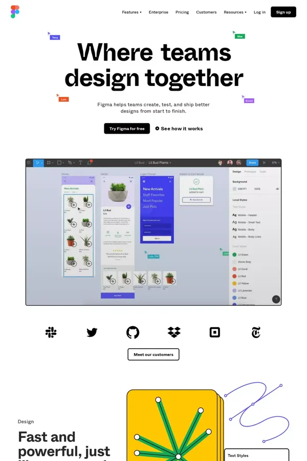 Figma: the collaborative interface design tool. - Landing design inspiration