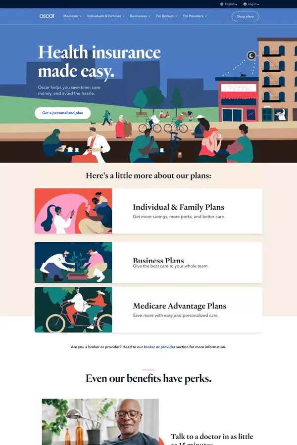 Oscar | Smart, simple health insurance. - Landing design inspiration
