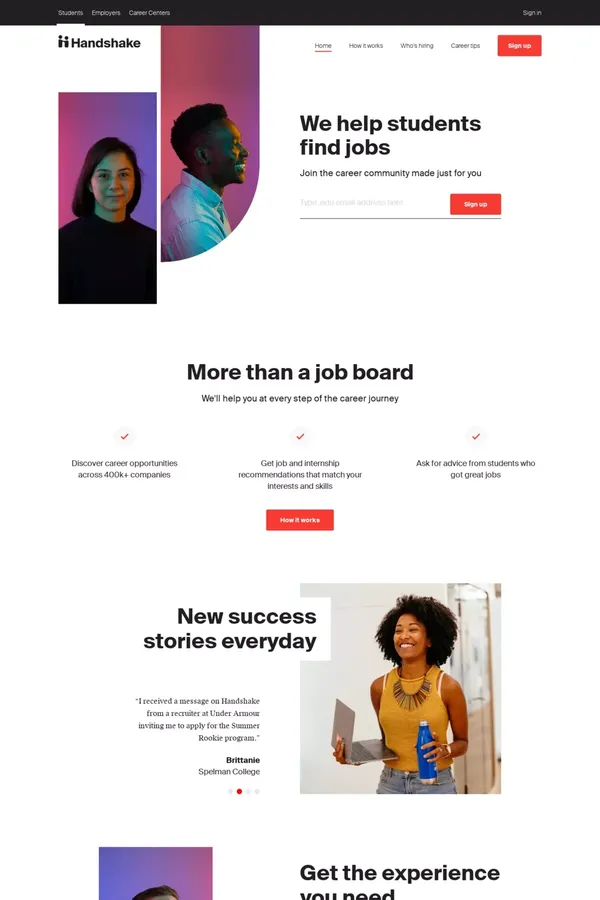 Home | Handshake - Landing design inspiration