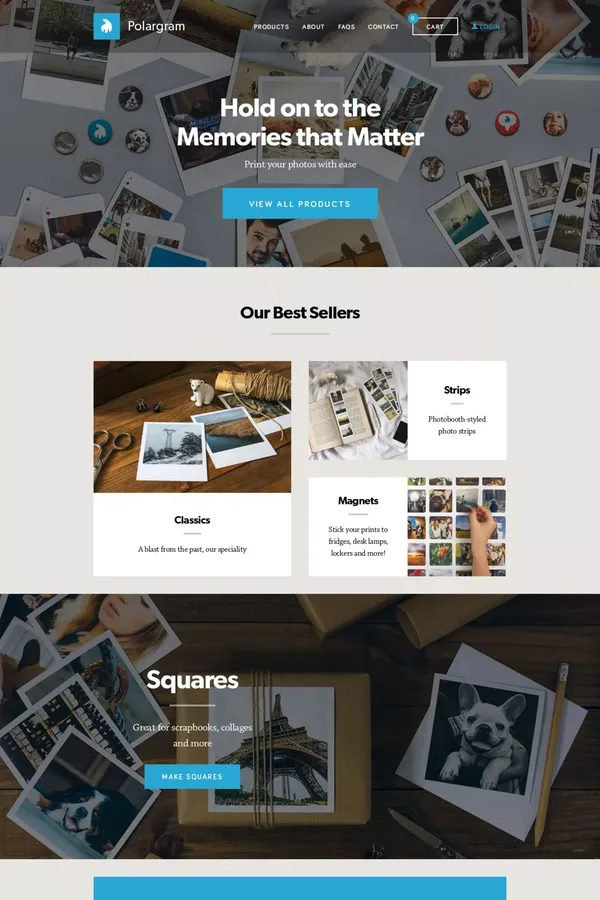 Polargram | Print your Instagram and Facebook photos - Landing design inspiration