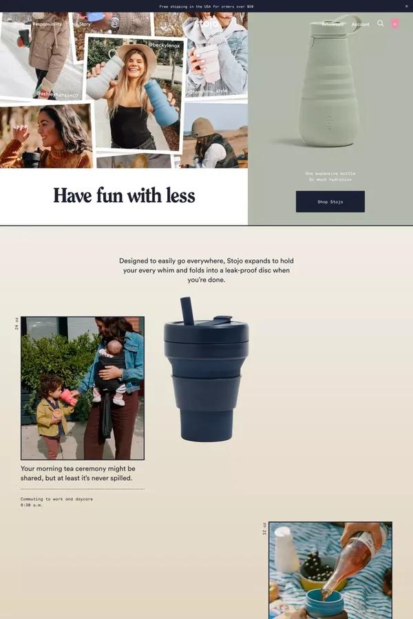 The Collapsible Travel Cup                          – Stojo - Landing design inspiration
