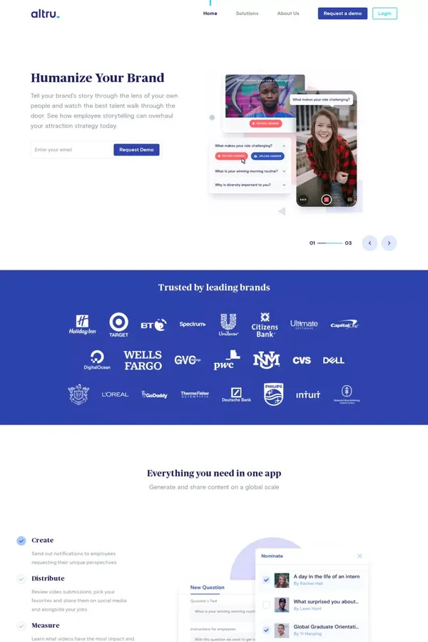 Altru Labs Inc. - Landing design inspiration
