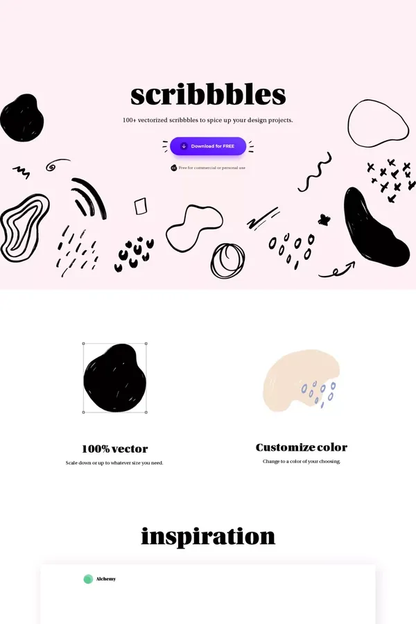 scribbbles - Landing design inspiration