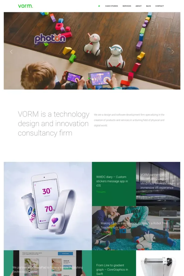 VORM | Technology Design and Innovation Consultancy Firm - Portfolio design inspiration