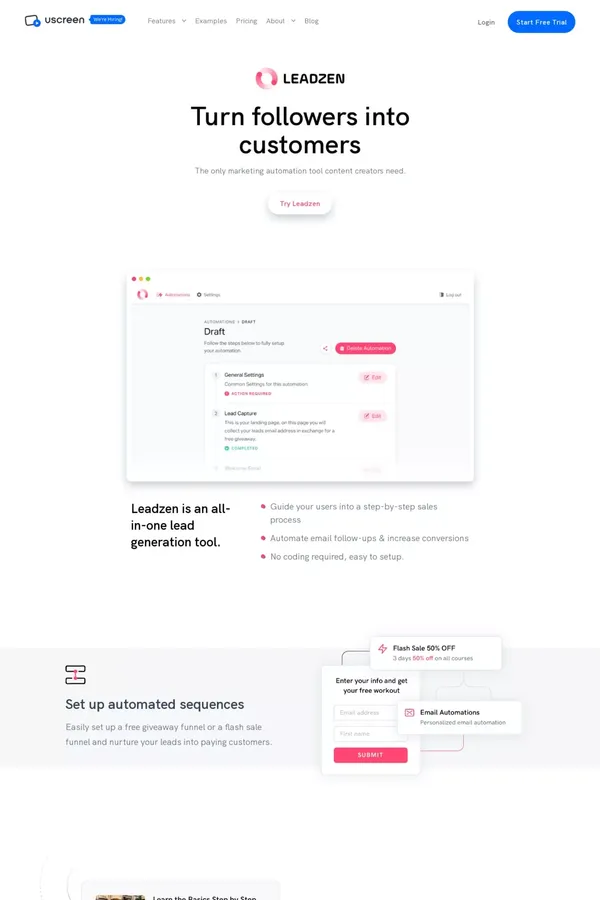 Turn Your Followers Into Paying Customers Using Leadzen - Landing design inspiration