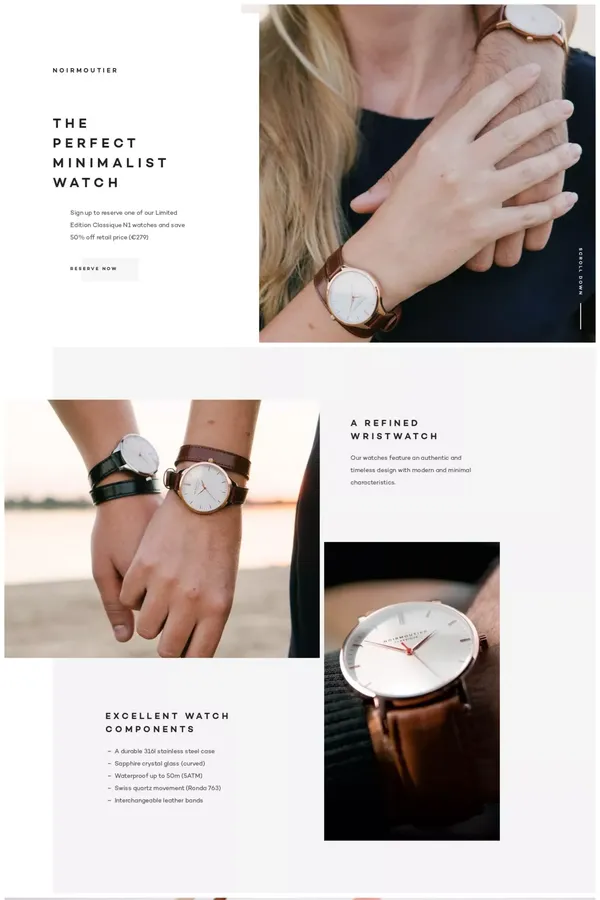 Classique N1 - The Perfect Minimalist Watch - Landing design inspiration