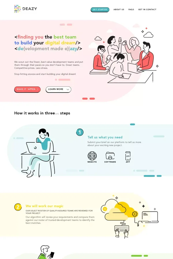 Deazy - Landing design inspiration
