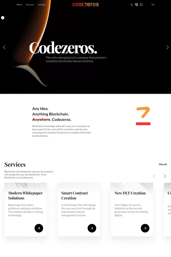 Codezeros - Blockchain Development Company | Blockchain Services - Portfolio design inspiration