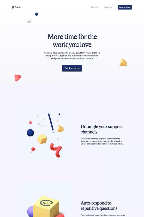 Back — Employee requests, simplified - Landing design inspiration