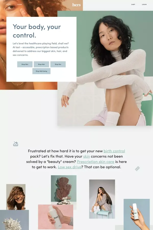 Hers for Women’s Health | hers - Landing design inspiration