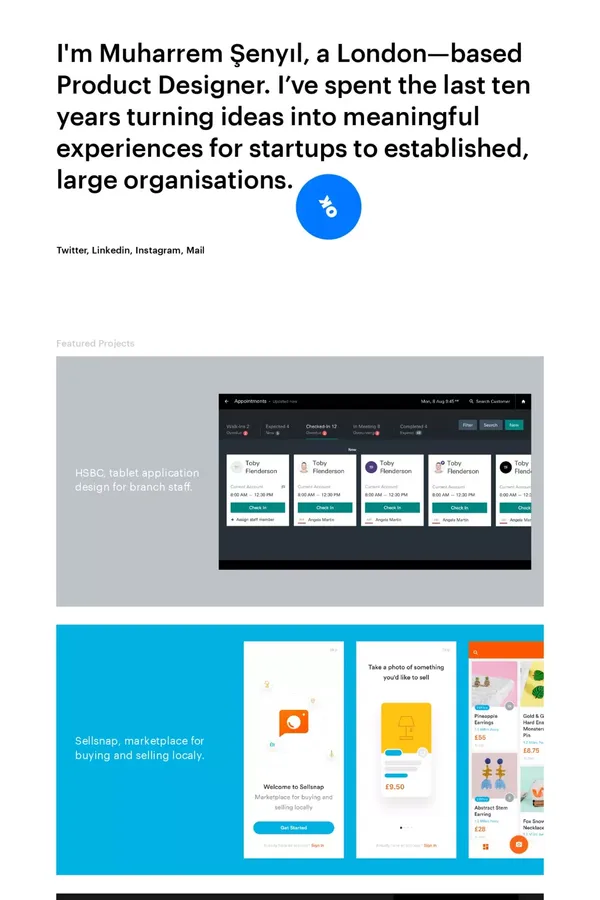 Muharrem Şenyıl's Portfolio - Portfolio design inspiration