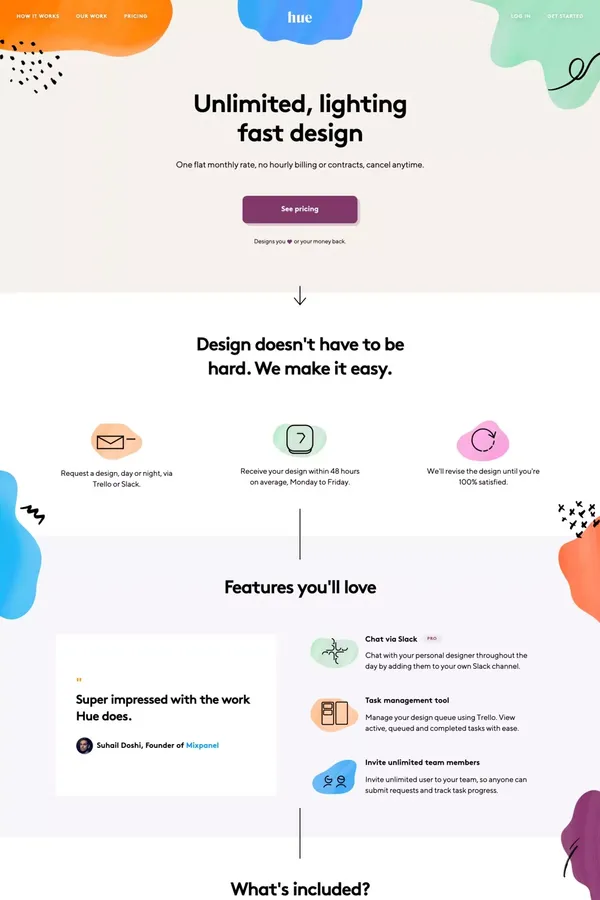Hue - Unlimited Design - Landing design inspiration