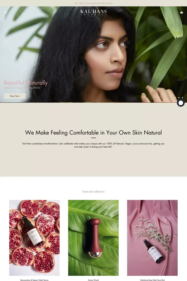 Natural Skin Care Products in India | 100% Vegan – Kal Hans Naturals - Landing design inspiration