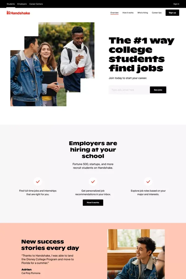 Home | Handshake - Landing design inspiration