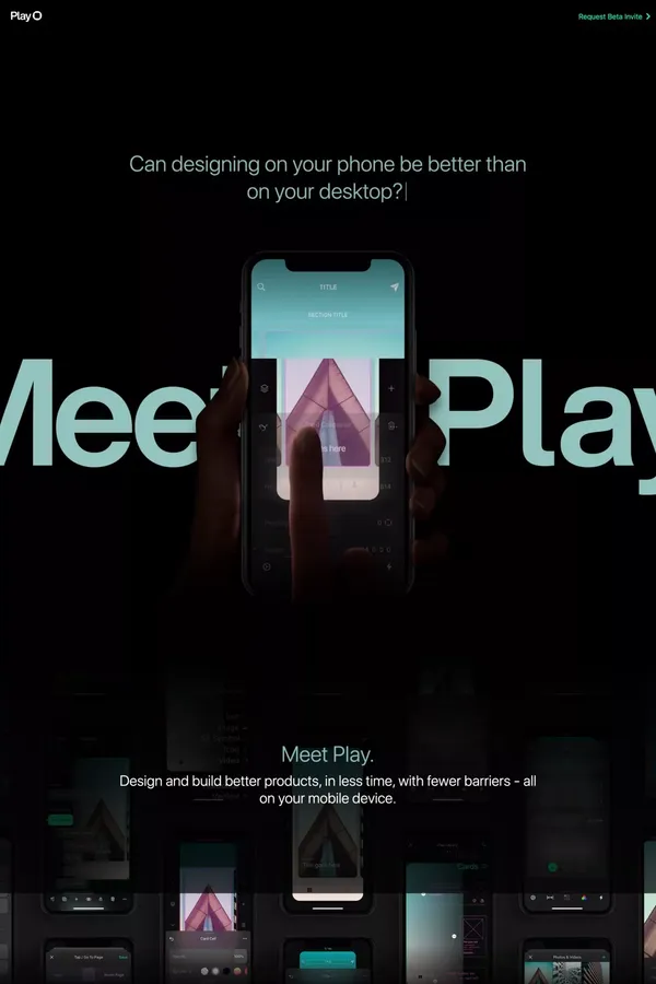 Play: The new tool for creating better mobile apps. - Landing design inspiration