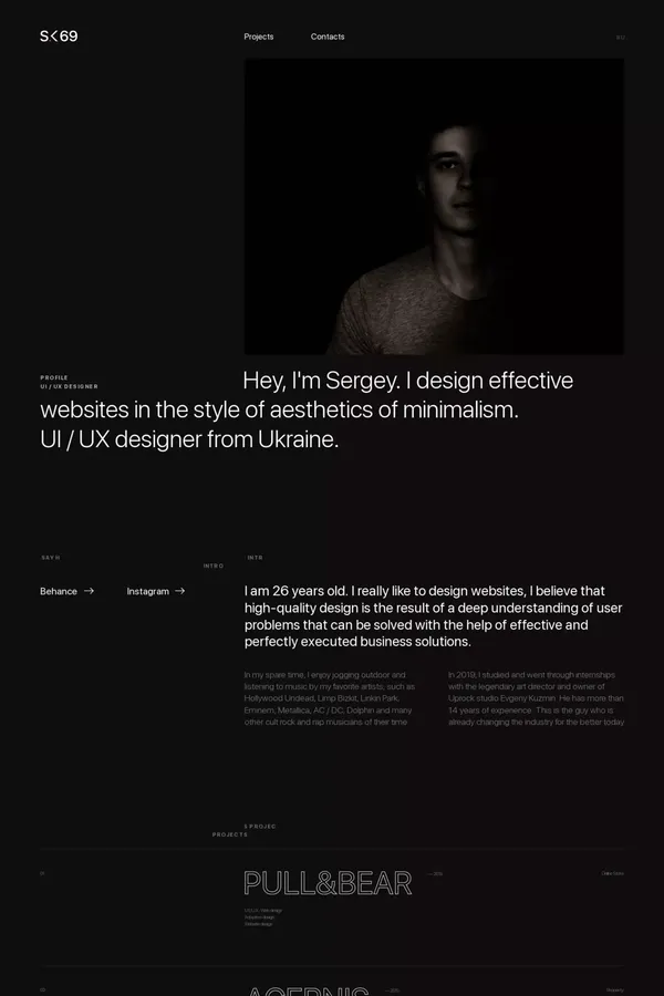 Homepage - SK69 - Portfolio design inspiration