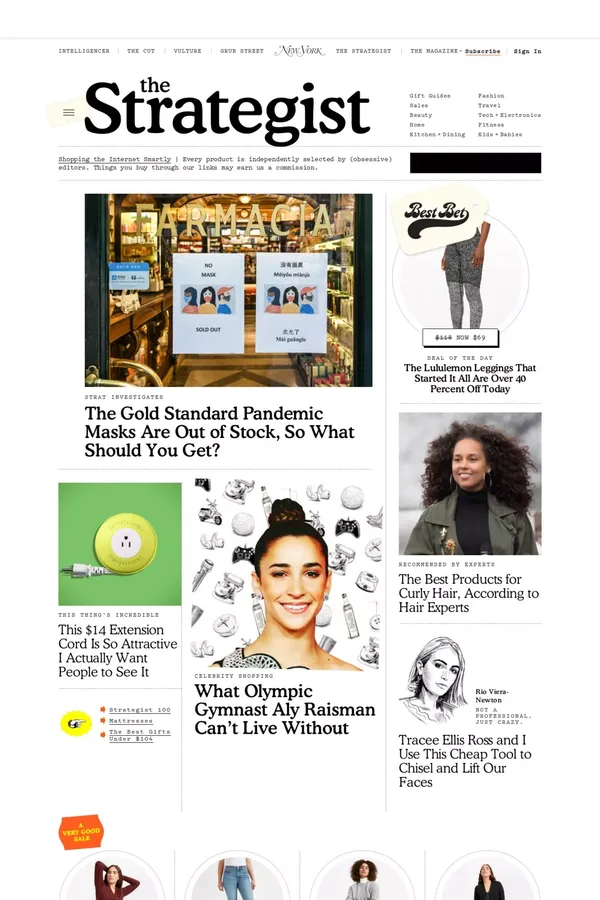 The Strategist - New Products, Gift Ideas,  The Best Deals | The Strategist | New York Magazine - Blog design inspiration