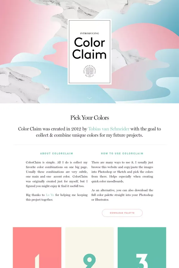 Tobias van Schneider › ColorClaim – Color Inspiration - Other design inspiration