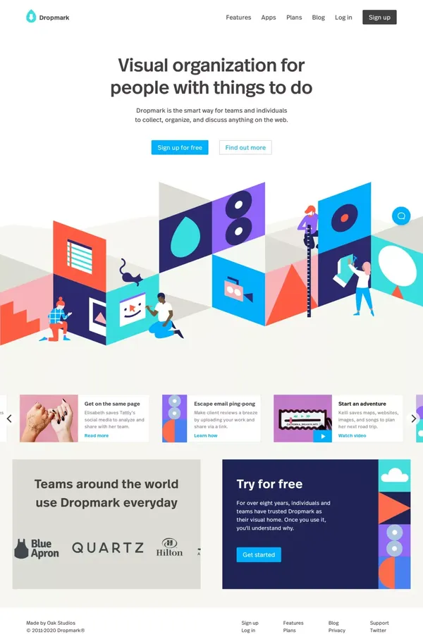 Dropmark - Organize, collaborate, curate, and share online - Landing design inspiration
